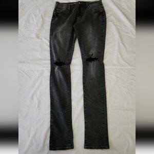 Advance flex mens 30x34 black distressed skinny jeans #WW1